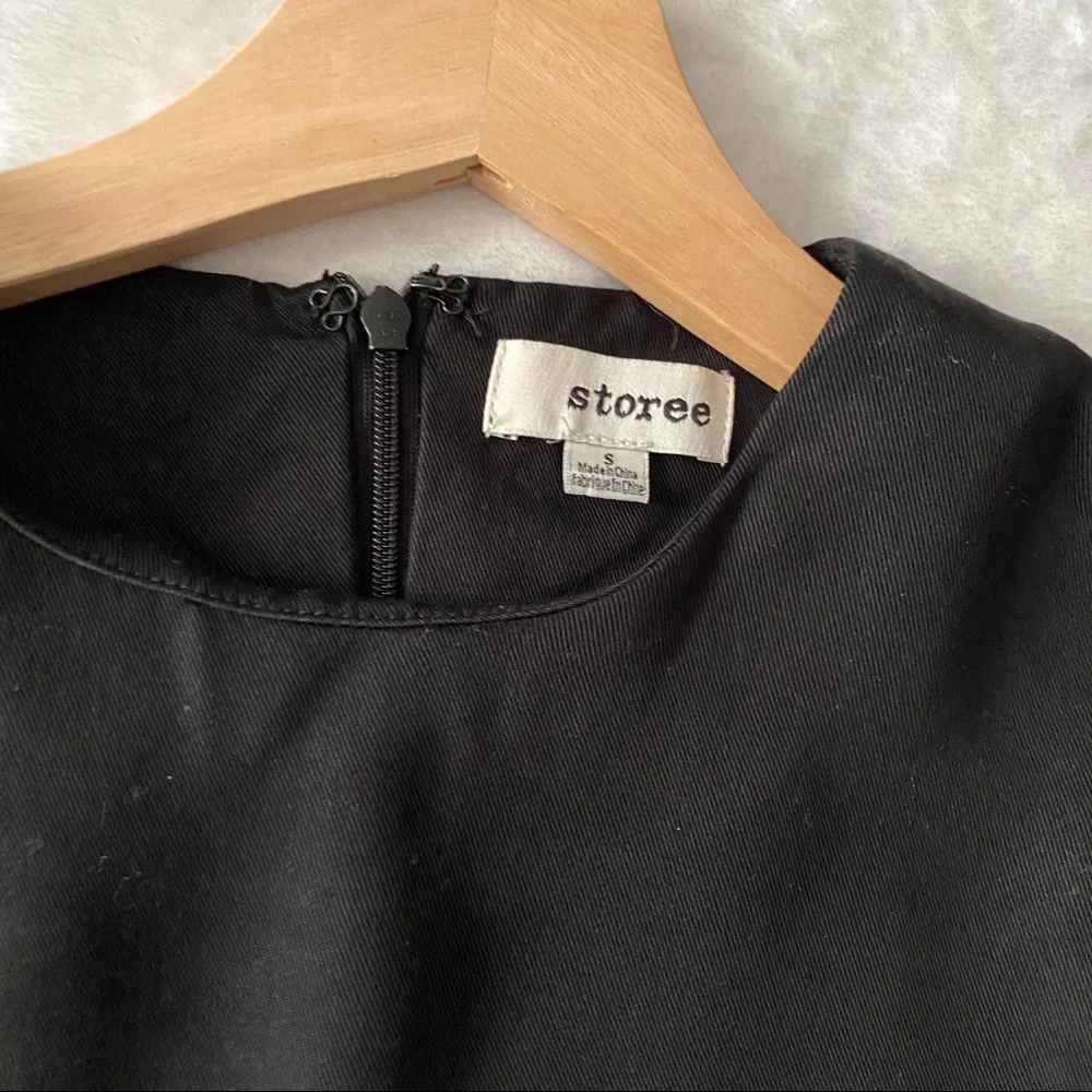 Black Tied Waist Wide Sleeve Blouse